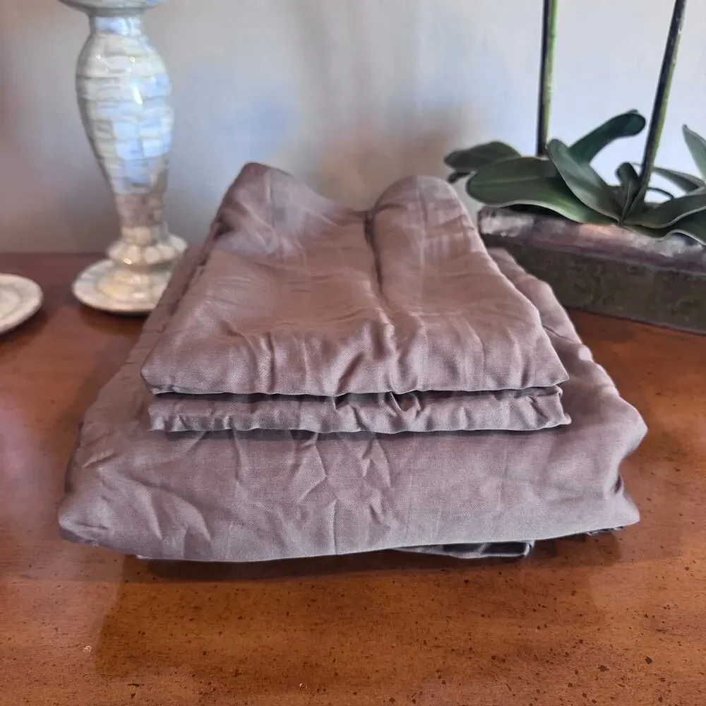 Quince Organic Bamboo Duvet Cover Set Walnut Full/Queen NWOT